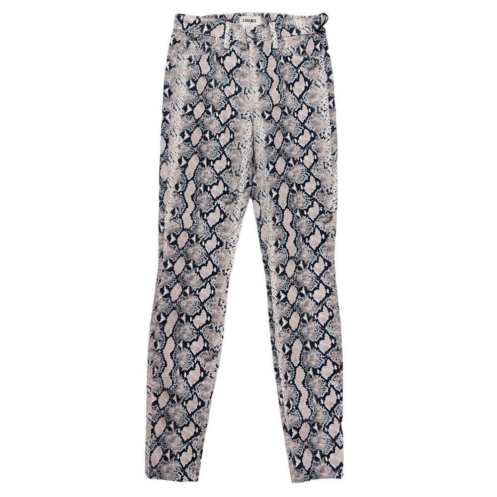 L’AGENCE Marguerite High Rise Skinny Jeans Snakeskin Pink 25 NWT